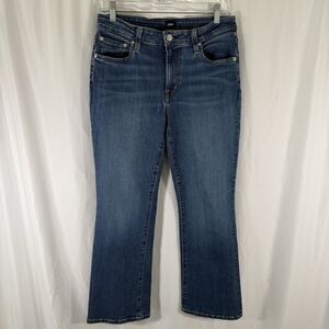 EDWIN Jeans Women's 29 Medium Wash Blue Denim Cotton Blend Button Zip